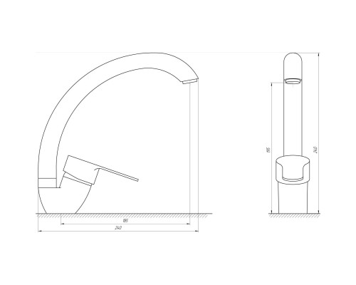 Змішувач для кухні DOMINO ELLIPSE DCC-203S
