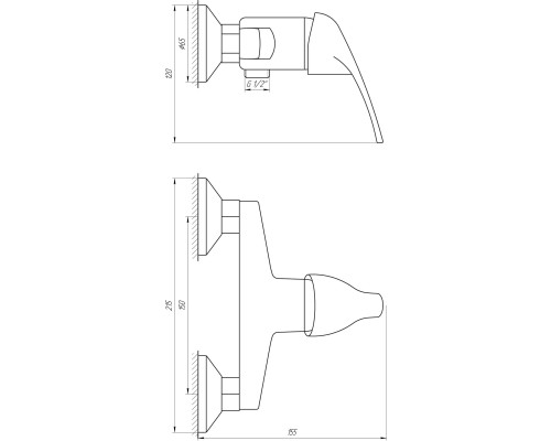 Змішувач для душу Globus Lux Solly GLSO-0105N