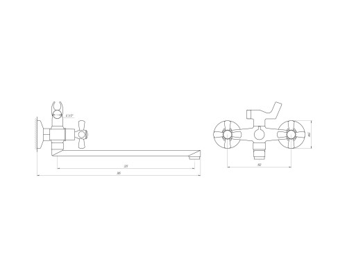 Змішувач для ванни DOMINO DB-RS-0316-SHARM