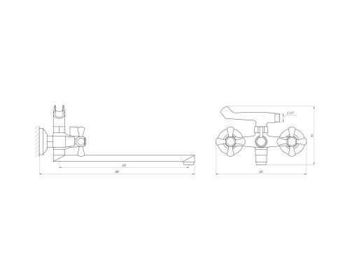 Змішувач для ванни DOMINO DBF-227-35F-CRUIZE
