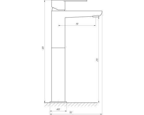 Змішувач для умивальника TOPAZ BARTS TB 07203-H36
