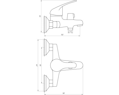 Змішувач для ванни Globus Lux Solly GLSO-0102N