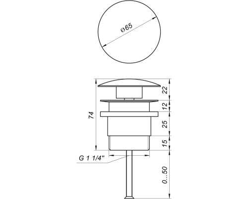 Донний клапан Globus Lux HG15-04A BR (Click-clack)