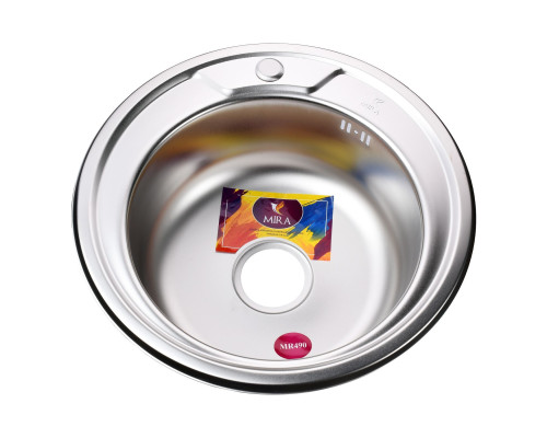Мийка кухонна врiзна кругла 490х180 Satin MR 490 E Mira