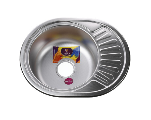 Мийка кухонна врiзна кругла з полицею 570х450х180 Decor MR 5745 L D Mira