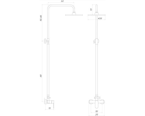 Душова система TOPAZ BARTS TB 07702-H36