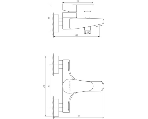 Змішувач для ванни Globus Lux MAIN SM-102