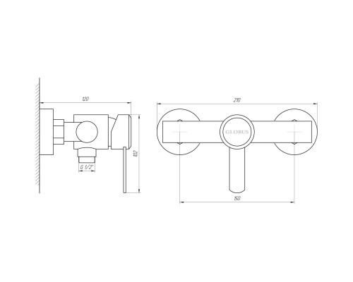 Змішувач для душу Globus Lux WIEN SBT2-105