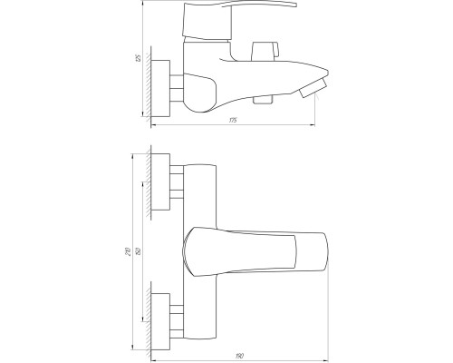 Змішувач для ванни Globus Lux QUEENSLAND GLQU-102N