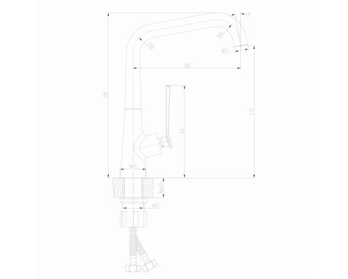 Змішувач для кухні TOPAZ TEEL TT 24401-H59-BB