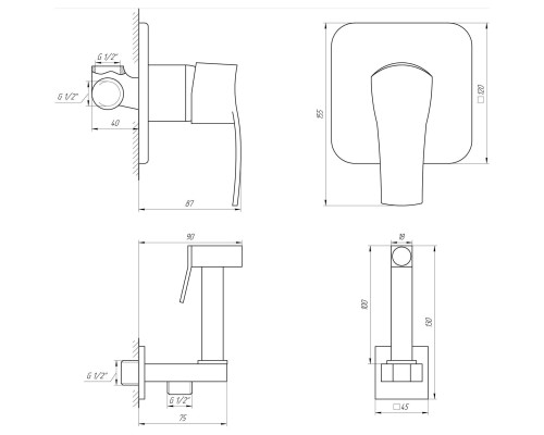 Змішувач гігієнічний Globus Lux Queensland GLQU-0110-Q