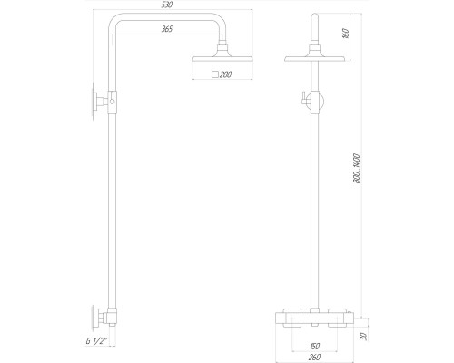 Душова система Globus Lux Termostatic Q GLM-0040T