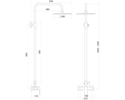 Душова система Globus Lux SICILIA SBQ-SH-105