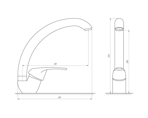 Змішувач для кухні Globus Lux Solly GLSO-0203S-5-TERRA