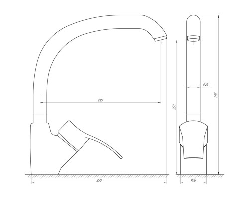Змішувач для кухні Globus Lux QUEENSLAND GLQU-0203S-BIG-2-ARENA