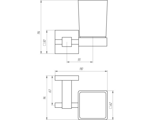 Стакан одинарний Globus Lux SQ 9409 SUS304