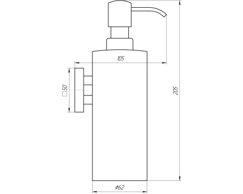 Дозатор рідкого мила Globus Lux SQ 9432 SUS304