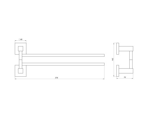Тримач рушників Globus Lux SQ 9431-2  SUS304