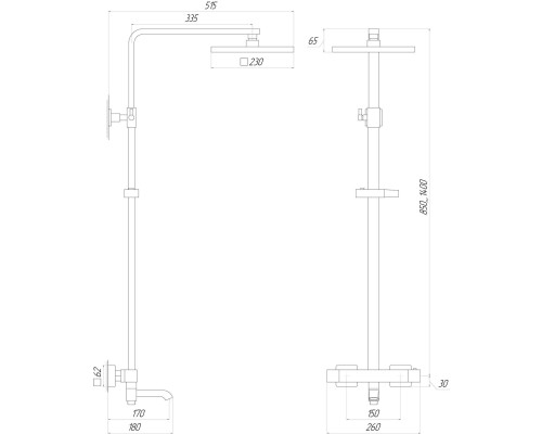 Душова система Globus Lux Termostatic Q VAN-GLQ-0041T