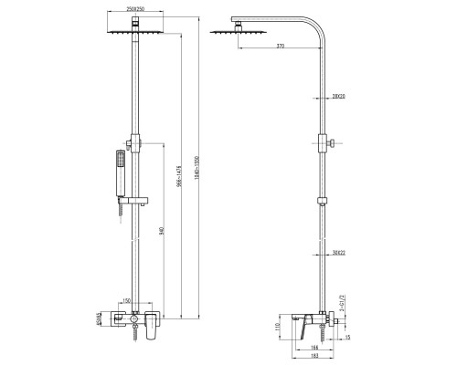 Душова система TOPAZ LEXI TL 21102-H57-00
