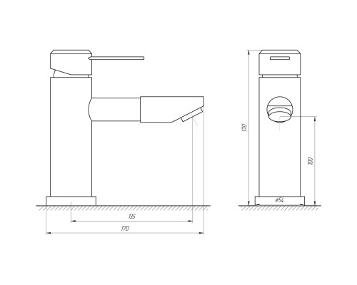 Змішувач для умивальника Globus Lux WIEN SBT2-101N