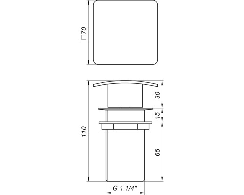 Донний клапан Globus Lux HG-057B (Click-clack)