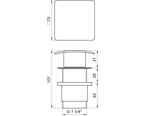 Донний клапан Globus Lux HG-043B (Click-clack)