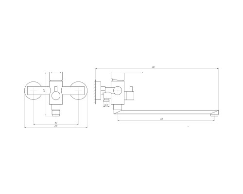 Змішувач для ванни Globus Lux RING SR-208