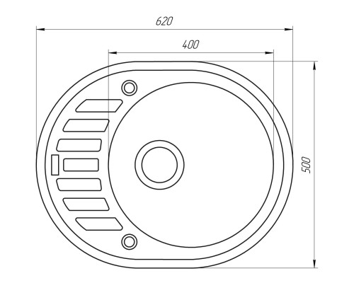 Гранітна мийка Globus Lux ARNO мигдаль 620х500-А0008