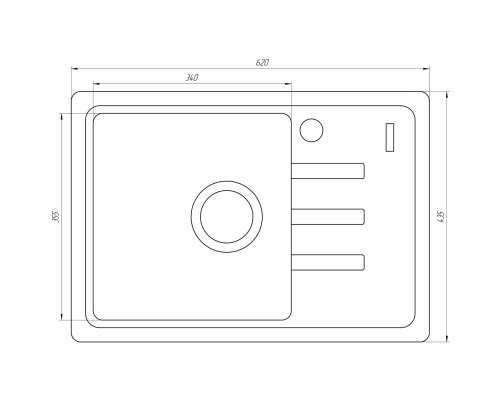 Гранітна мийка Globus Lux MONO піщаний 620х435мм-А0004