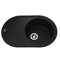 Гранітна мийка Globus Lux OHARA чорний 770х500мм-А0002 Гранітна мийка Globus Lux OHARA чорний 770х500мм-А0002