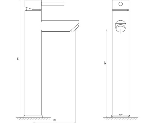 Змішувач для умивальника Globus Lux ALPEN SBT1-201-BB