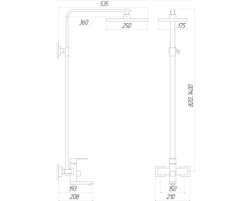 Душова система Globus Lux SICILIA VAN-SBQ-SH-04-BB
