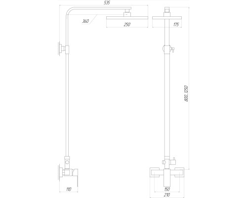 Душова система Globus Lux SICILIA SBQ-SH-125-BB