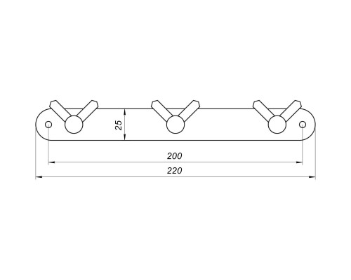 Планка з гачками Globus Lux BS8435-3 чорна матова SUS304