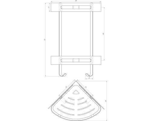 Полка подвійна кутова Globus Lux BQ9422