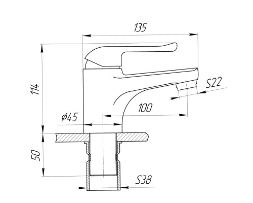 Змішувач для умивальника Globus Lux LEON SL-101