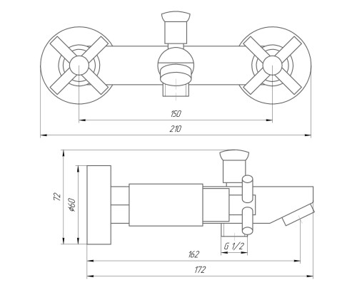 Змішувач для ванни Globus Lux DUKAT SD4-102
