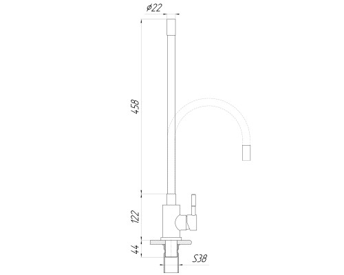 Змішувач для кухні Globus Lux ALPEN SBT1-203SG