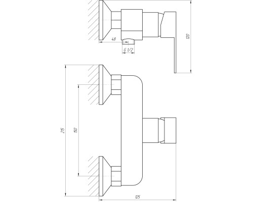 Змішувач для душу Globus Lux Milano GLM-105N-11-Graphite