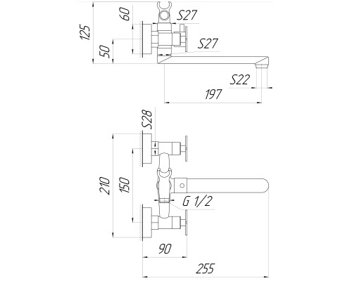 Змішувач для ванни Globus Lux DUKAT-8 SD8-102N