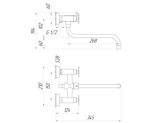 Змішувач для ванни Globus Lux DUKAT-8 SD8-208L