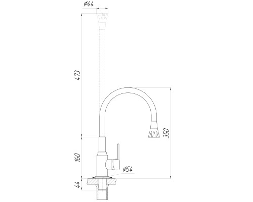 Змішувач для кухні Domino ELLIPSE DCC-203SA-G03