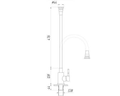 Змішувач для кухні Globus Lux Alpen SBT1-203SA-B01