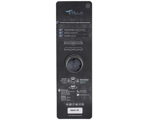 TM101-30-TILLO Трап Нерж.SUS304 з нерж. решіткою100х300, DN 50,сухий затвір з СИФОНОМ,Туреччина