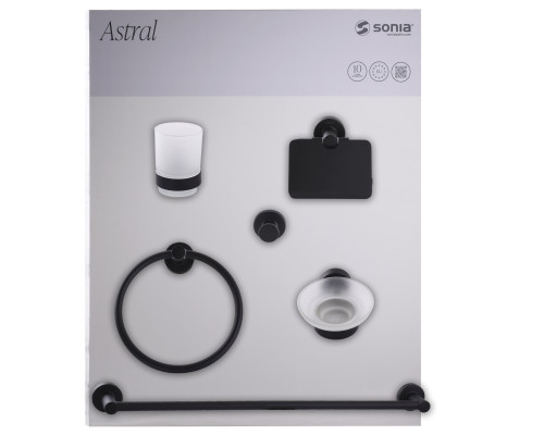 Набір аксесуарів для ванної  SONIA ASTRAL KIT BLACK ( 6 предметів) 185214