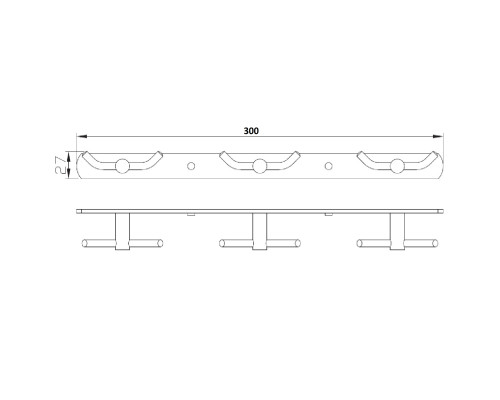 Планка з гачками подвійними 3х2 Perfect Sanitary Appliances RM 1503-3