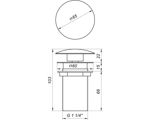 Донний клапан Globus Lux HG15-03B (Click-clack)
