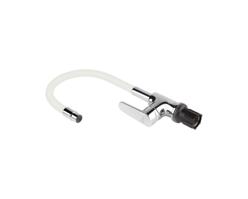Змішувач для кухні Qtap Linea з гнучким виливом QTLINCRW007F Chrome/White