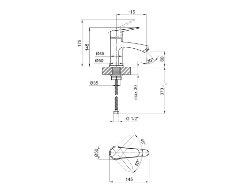 Змішувач для раковини Lidz Nicole 001F (k35) LDNIC001FCRM21880 Chrome